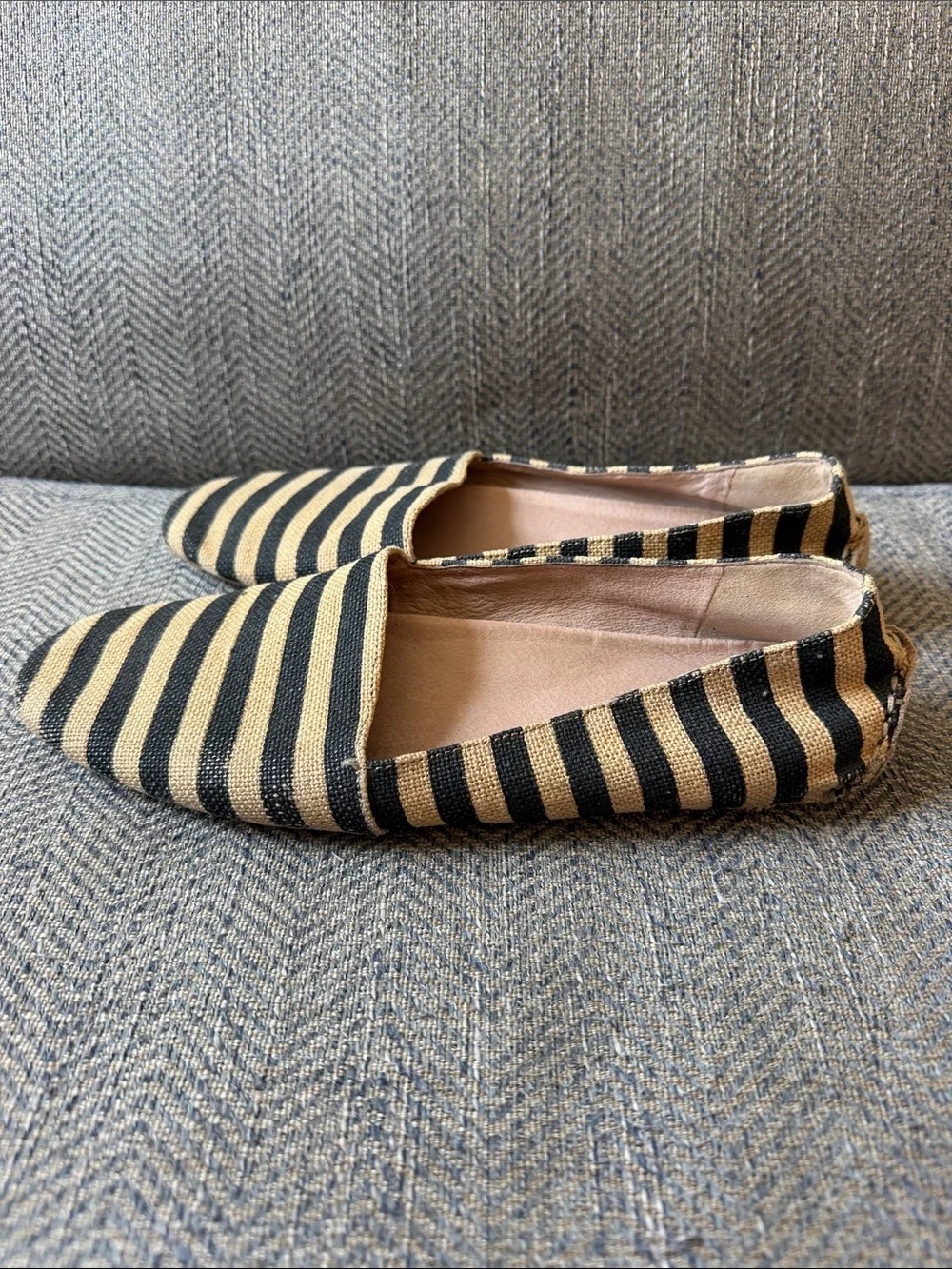Eileen Fisher Burlap Black Strap Tan Jute Driving Shoes Size: 10